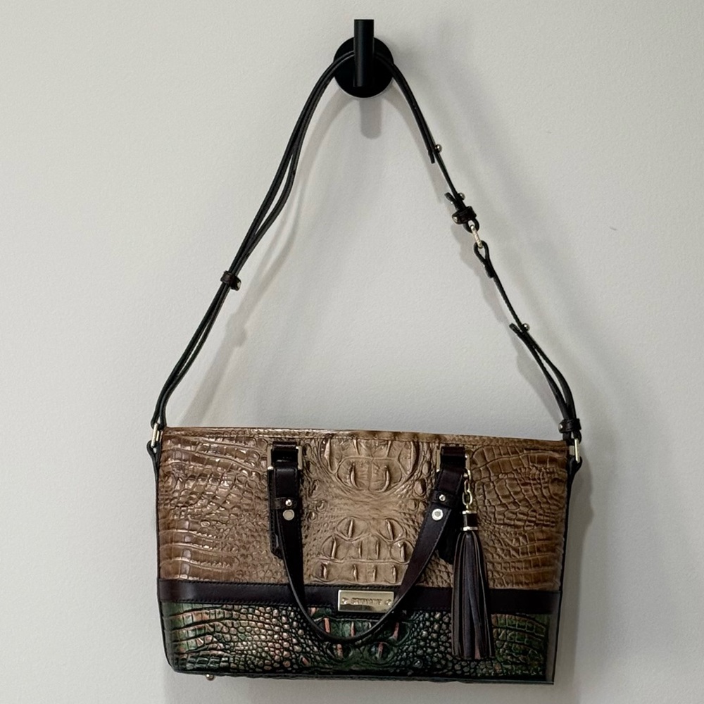 Brahmin Mini Asher Tri Color Leather Tote - Picture 3 of 9